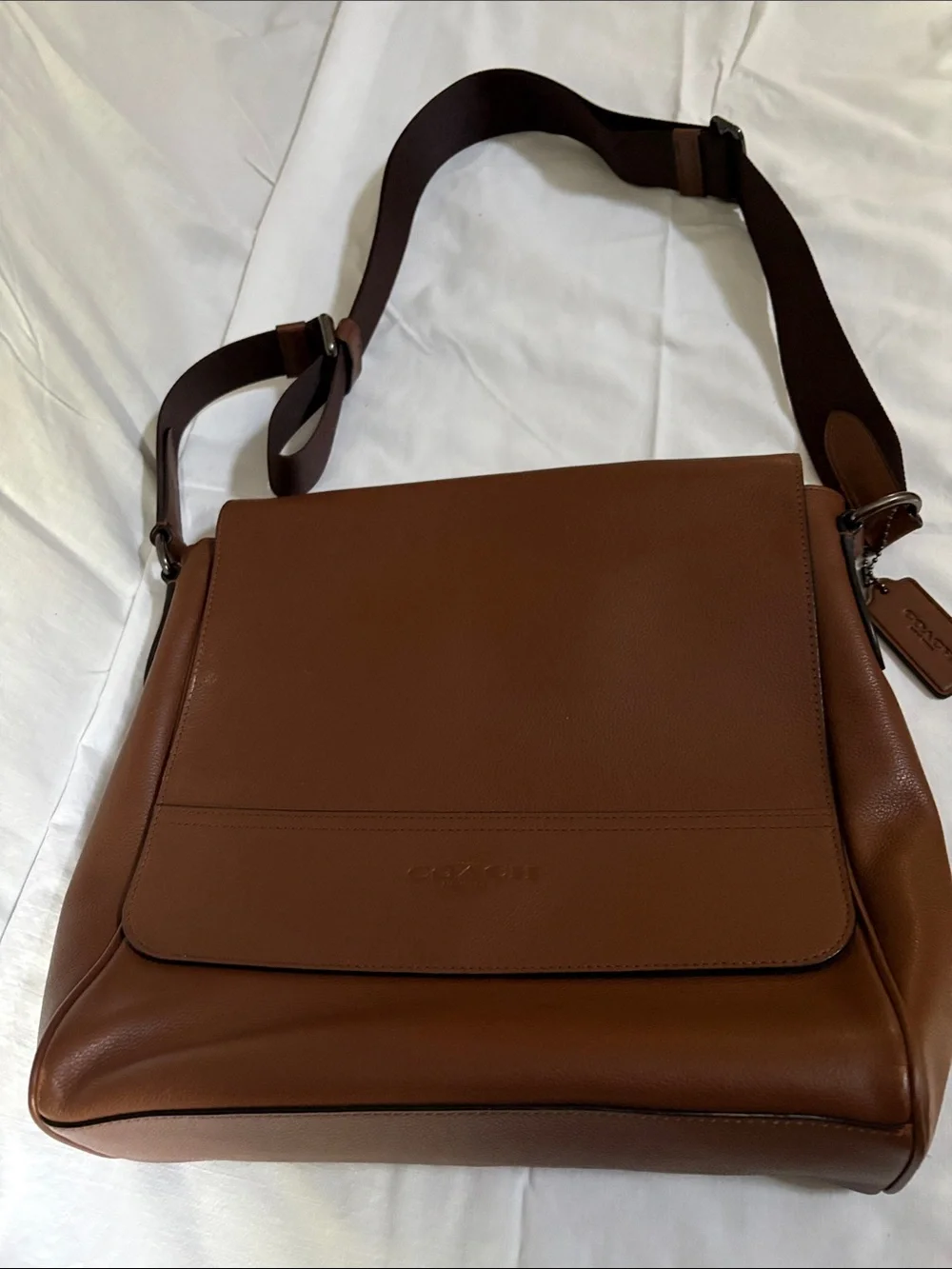 Coach Tan/Brown Leather Messenger Bag